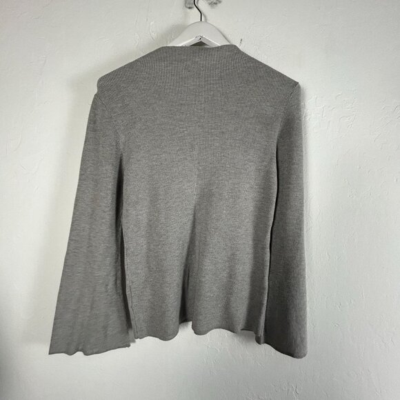 Anne Klein Womens Ribbed Knit Grey Heather Mock Neck Sweater Medium New $99 - Picture 2 of 7